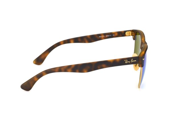   Ray-Ban Oversized Clubmaster RB4175-6092-19 Matte Havana / Arista | Green Mirror Green