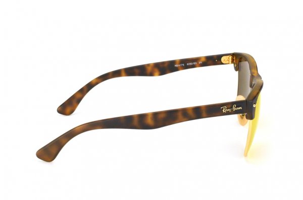   Ray-Ban Oversized Clubmaster RB4175-6092-69 Matte Havana / Arista | Green Mirror Orange