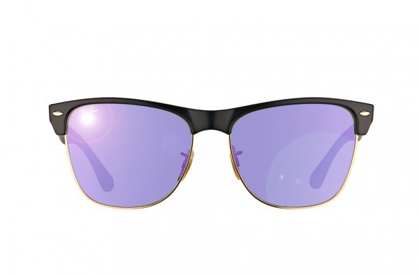   Ray-Ban Oversized Clubmaster RB4175-877-1M Matte Black/ Arista | Violet Mirror