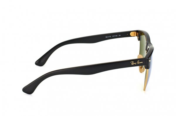   Ray-Ban Oversized Clubmaster RB4175-877-30 Matte Black/ Arista | Light Blue/Grey  Mirror