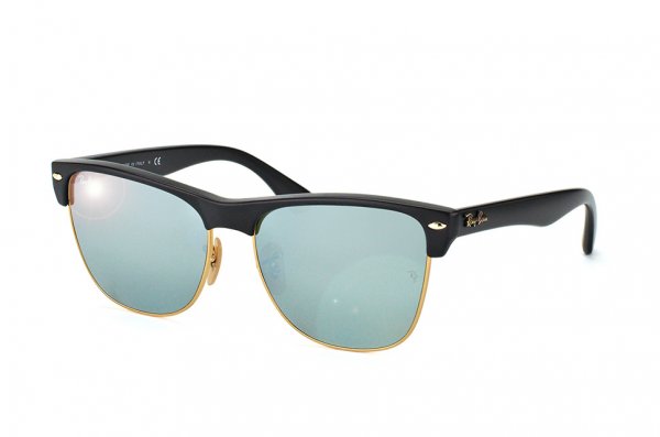   Ray-Ban Oversized Clubmaster RB4175-877-30 Matte Black/ Arista | Light Blue/Grey  Mirror