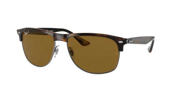   Ray-Ban Oversized Clubmaster RB4342-710-83 Dark Havana | Natural Brown Polarized
