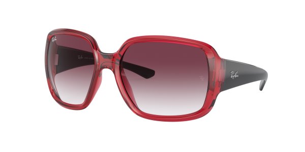   Ray-Ban Powderhorn RB4347-6662-8H Transparent Red / Black | Light Red Gradient