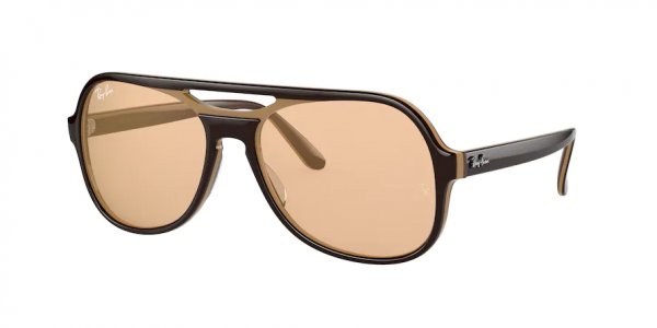 Sunglasses Ray-Ban Powderhorn RB4357-6547-B4 Dark Brown / Beige | Orange Mirror Photochromatic