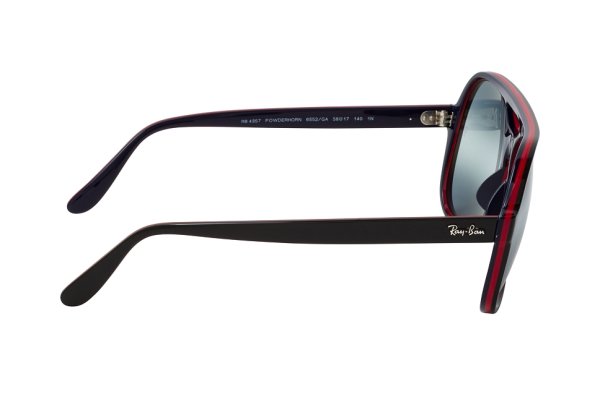 Sunglasses Ray-Ban Powderhorn RB4357-6552-GA Black / Red | Light Blue Gradient
