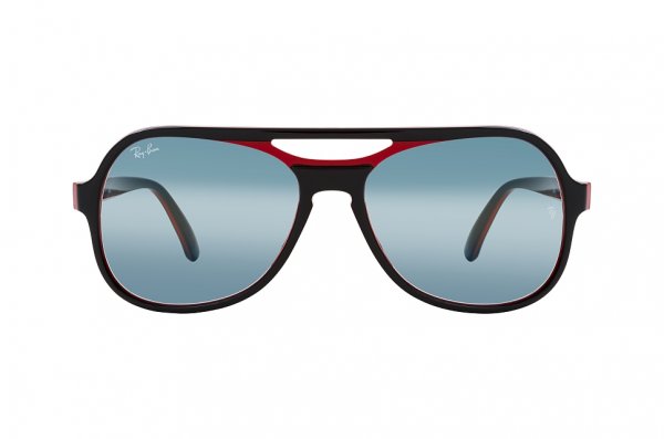 Sunglasses Ray-Ban Powderhorn RB4357-6552-GA Black / Red | Light Blue Gradient
