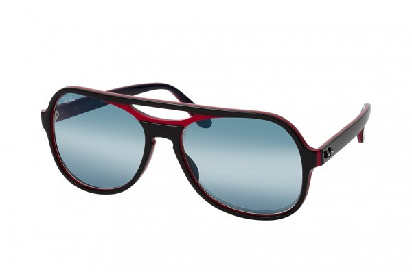 Sunglasses Ray-Ban Powderhorn RB4357-6552-GA Black / Red | Light Blue Gradient