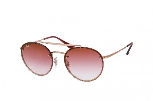   Ray-Ban Round Double Bridge Flat Lenses RB3614N-9141-0T Dark Arista | Gradient Pink Mirror