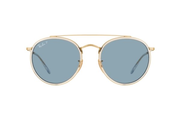   Ray-Ban Round Double Bridge RB3647N-001-02 Arista | Blue Polarized