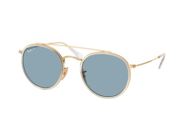   Ray-Ban Round Double Bridge RB3647N-001-02 Arista | Blue Polarized
