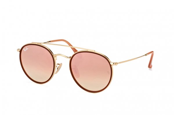   Ray-Ban Round Double Bridge RB3647N-001-7O Arista / Brown | Mirror Faded Brown