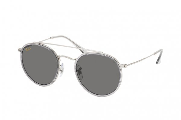   Ray-Ban Round Double Bridge RB3647N-9211-B1 Silver | Dark Grey