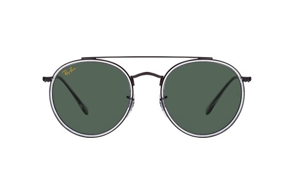  Ray-Ban Round Double Bridge RB3647N-9212-31 Black | Natural Green