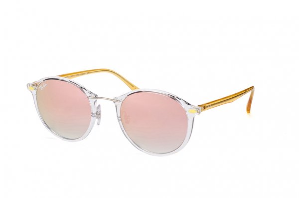   Ray-Ban Round II LightRay RB4242-6288-B9 Transparent White / Yellow | Pink/ Ligh Brown