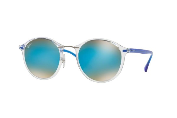   Ray-Ban Round II LightRay RB4242-6289-B7 Transparent White / Blue | Gradient Blue