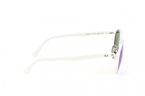   Ray-Ban Round II LightRay RB4242-671-55 White | Multilayer Blue Mirror