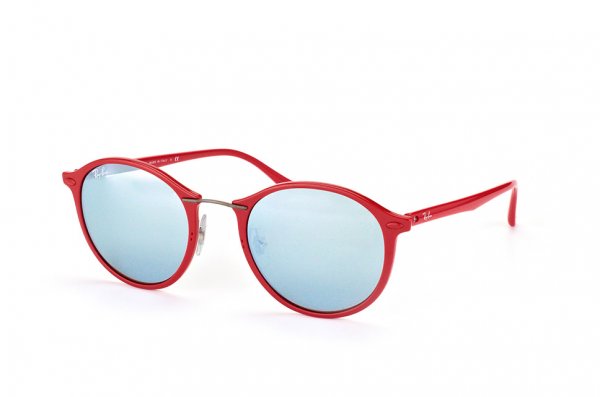   Ray-Ban Round II LightRay RB4242-764-30 Red | Light Blue Mirror