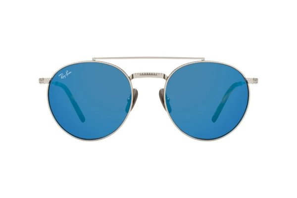   Ray-Ban Round II Titanium RB8237-3139-O4 Dark Silver | Grey Mirror Blue