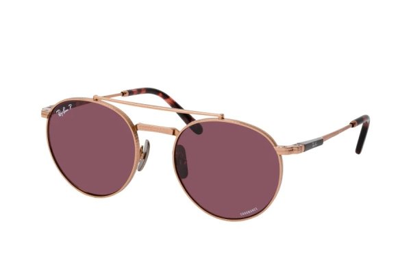   Ray-Ban Round II Titanium RB8237-3140-AF Dark Arista | Dark Violet Polarized