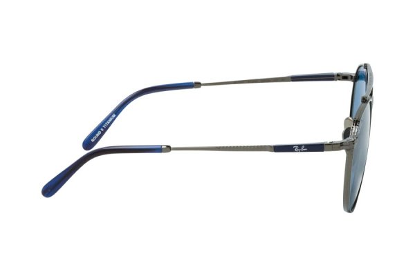   Ray-Ban Round II Titanium RB8237-3142-S2 Gunmetal | Dark Blue Polarized