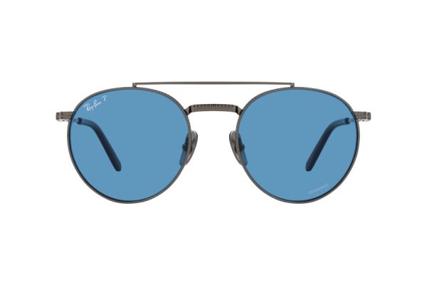   Ray-Ban Round II Titanium RB8237-3142-S2 Gunmetal | Dark Blue Polarized