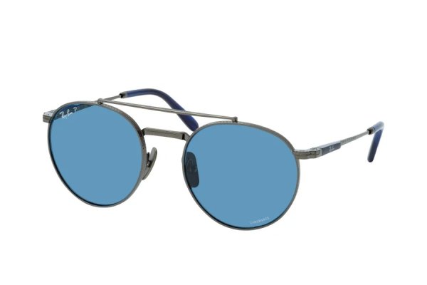   Ray-Ban Round II Titanium RB8237-3142-S2 Gunmetal | Dark Blue Polarized