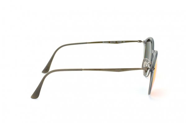   Ray-Ban Round LightRay RB4224-650-6Q Matte Transparent Light Grey | Orange Mirror