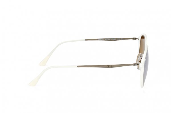  Ray-Ban Round LightRay RB4224-671-B8 White | Brown Gradient / Silver Mirror