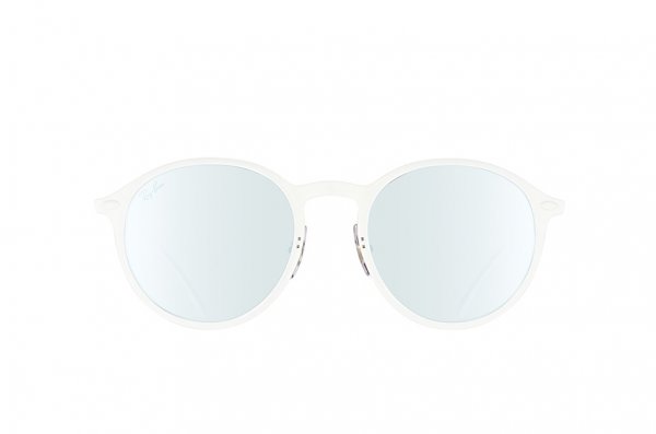   Ray-Ban Round LightRay RB4224-671-B8 White | Brown Gradient / Silver Mirror