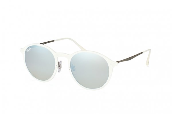   Ray-Ban Round LightRay RB4224-671-B8 White | Brown Gradient / Silver Mirror