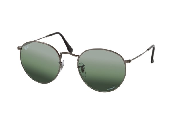   Ray-Ban Round Metal RB3447-004-G4 Gunmetal | Green Gradient Polarized
