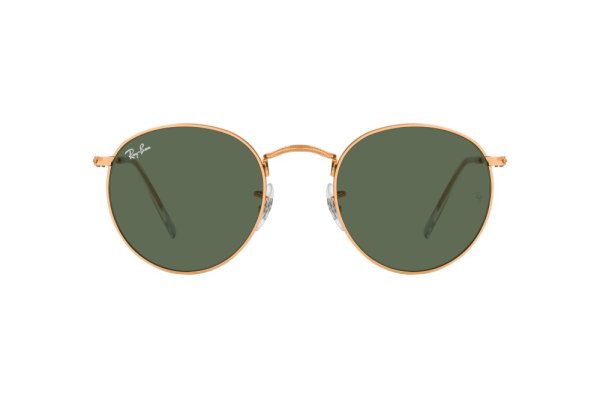   Ray-Ban Round Metal RB3447-9202-31 Rose Gold | Natural Green