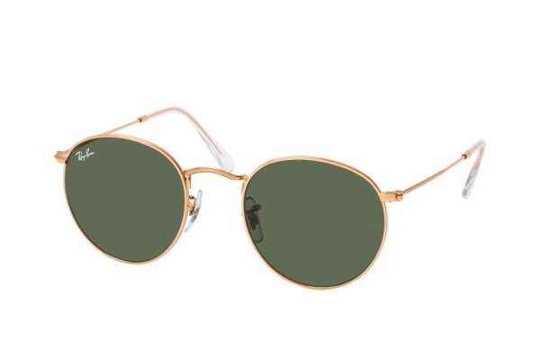   Ray-Ban Round Metal RB3447-9202-31 Rose Gold | Natural Green