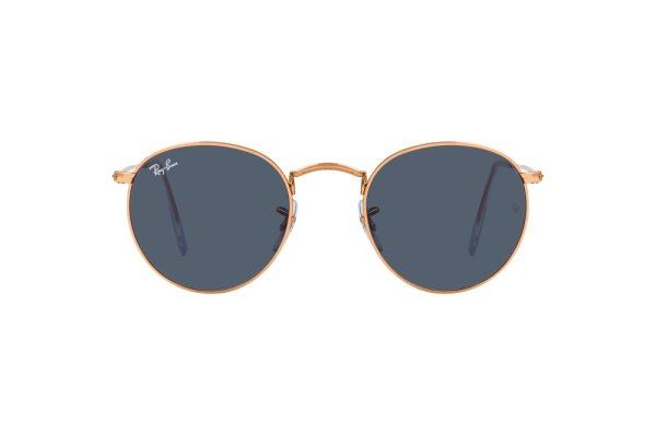   Ray-Ban Round Metal RB3447-9202-R5 Rose Gold | Dark Blue