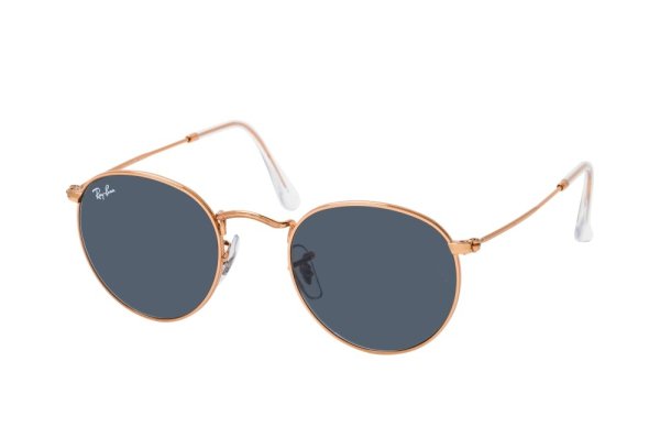   Ray-Ban Round Metal RB3447-9202-R5 Rose Gold | Dark Blue