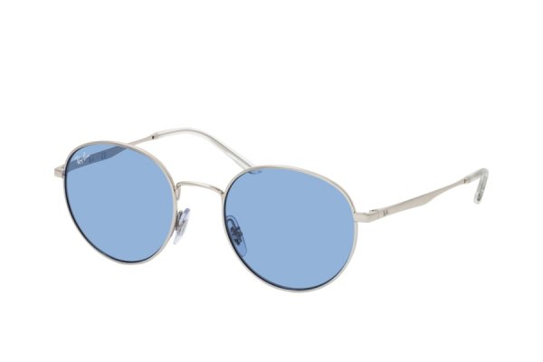   Ray-Ban Round Metal RB3681-003-80 Silver | Natural Blue