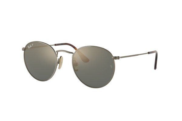   Ray-Ban Round Titanium RB8247-9207-T0 Metalic | Grey Mirror Polarized