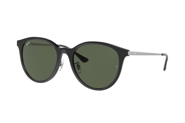   Ray-Ban Round Youngster RB4334D-6292-71 Black / Silver | Natural Green