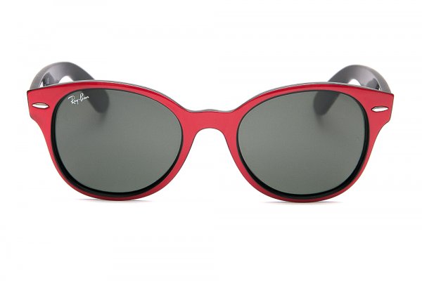   Ray-Ban Rounded Wayfarer RB4141-769 Red on Black | Natural Green (G-15XLT)