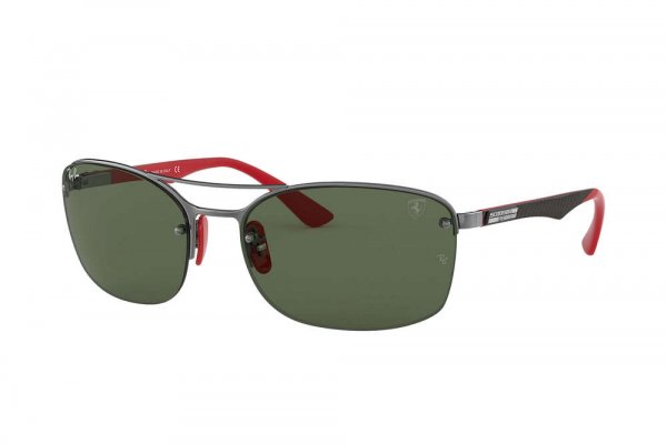   Ray-Ban Scuderia Ferrari Collection RB3617M-F001-71 Black / Red | Natural Green