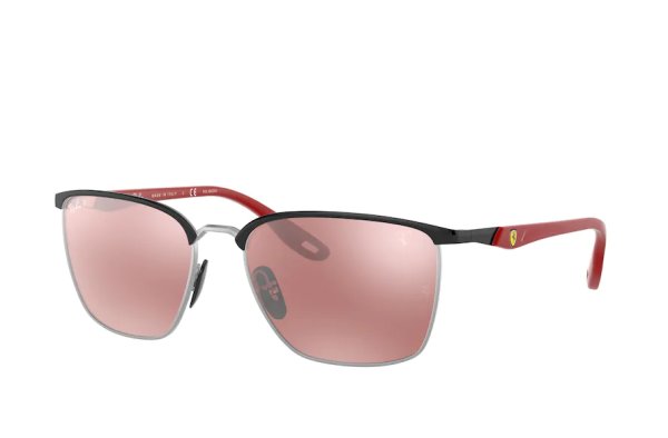   Ray-Ban Scuderia Ferrari Collection RB3673M-F060-H2 Black / Red | Violet Mirror Polarized 