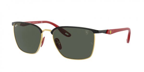   Ray-Ban Scuderia Ferrari Collection RB3673M-F061-71 Black / Red | Natural Green