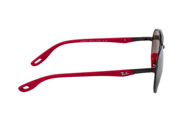   Ray-Ban Scuderia Ferrari Collection RB3696M-F002-5J Gunmetal / Red | Gradient Grey Mirror Polarized