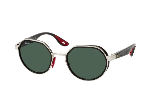 Sunglasses Ray-Ban Scuderia Ferrari Collection RB3703M-F007-71 Silver / Black | Natural Green