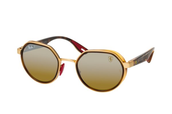   Ray-Ban Scuderia Ferrari Collection RB3703M-F076-A2 Arista / Havana | Brown Mirror Polarized