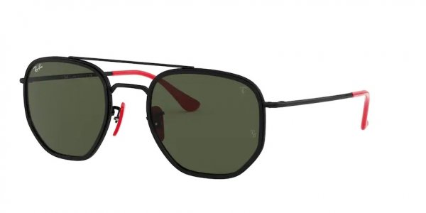   Ray-Ban Scuderia Ferrari Collection RB3748M-F028-31 Black / Red | Natural Green