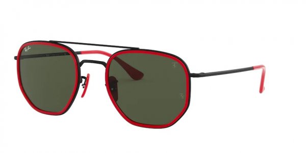   Ray-Ban Scuderia Ferrari Collection RB3748M-F035-31 Black / Red | Natural Green
