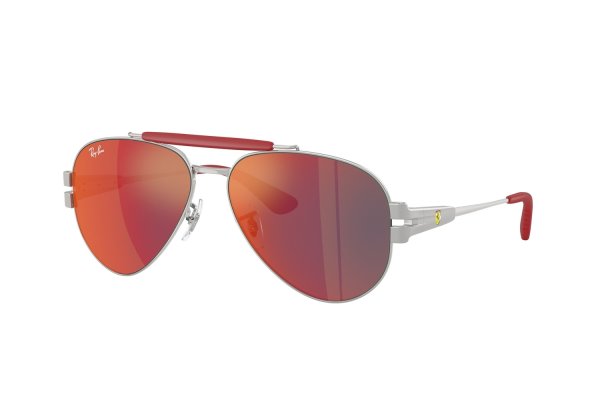   Ray-Ban Scuderia Ferrari Collection RB3762M-F125-6P Silver / Red | Red Mirror