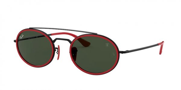   Ray-Ban Scuderia Ferrari Collection RB3847M-F035-31 Black / Red | Natural Green