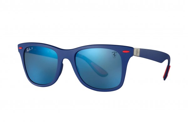   Ray-Ban Scuderia Ferrari Collection RB4195M-F604-H0 Matte Blue| Polarized Blue Mirror